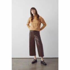 Warehouse Chunky Cable Funnel Longline Knit Jumper For Female