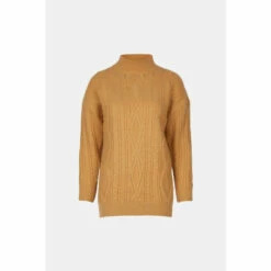 Warehouse Chunky Cable Funnel Longline Knit Jumper For Female 11 Warehouse Chunky Cable Funnel Longline Knit Jumper For Female -Warehouse Sales Store unnamed file 4393