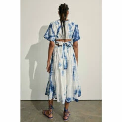 Warehouse Plus Size Tie Dye Voile Tie Back Midi Dress For Female -Warehouse Sales Store unnamed file 4405