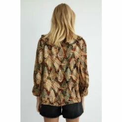 Warehouse Sparkle Jacquard Tie Neck Ruffle Blouse For Female -Warehouse Sales Store unnamed file 4415