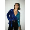 Warehouse Rectangle Sequin Wrap Top For Female