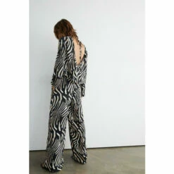 Warehouse Satin Animal Wide Leg Trouser Coord For Female -Warehouse Sales Store unnamed file 4432