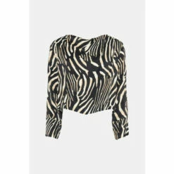 Warehouse Satin Animal Drap Back Top Coord For Female -Warehouse Sales Store unnamed file 4439