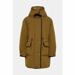 Warehouse Detachable Hood Drawcord Padded Jacket For Female -Warehouse Sales Store unnamed file 4444