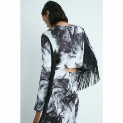 Warehouse WH X Kimberley Burrows Fringe Detail Long Sleeve Top For Female -Warehouse Sales Store unnamed file 4451