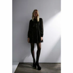 Warehouse Sparkle Tie Neck Mini Dress For Female -Warehouse Sales Store unnamed file 4464