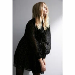 Warehouse Sparkle Tie Neck Mini Dress For Female -Warehouse Sales Store unnamed file 4468