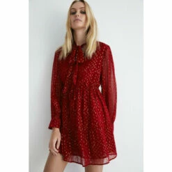 Warehouse Sparkle Tie Neck Mini Dress For Female -Warehouse Sales Store unnamed file 4469