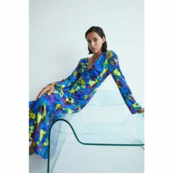 Warehouse WH X Kimberley Burrows Printed Satin Maxi Dress For Female