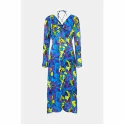 Warehouse WH X Kimberley Burrows Printed Satin Maxi Dress For Female -Warehouse Sales Store unnamed file 4473