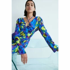 Warehouse WH X Kimberley Burrows Printed Satin Maxi Dress For Female -Warehouse Sales Store unnamed file 4474