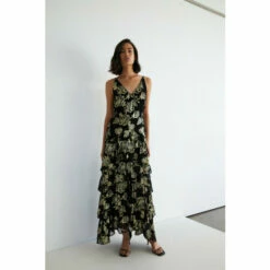 Warehouse Sparkle Jacquard Ruffle Maxi Dress For Female -Warehouse Sales Store unnamed file 4480