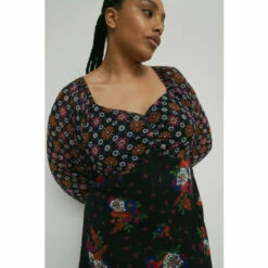 Warehouse Plus Size Sweetheart Neck Floral Mix Mini Dress For Female -Warehouse Sales Store unnamed file 4494