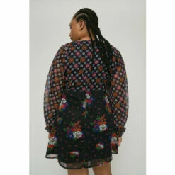 Warehouse Plus Size Sweetheart Neck Floral Mix Mini Dress For Female -Warehouse Sales Store unnamed file 4495