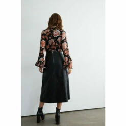 Warehouse Real Leather Seam Detail Midi Skirt For Female -Warehouse Sales Store unnamed file 4500