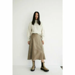 Warehouse Real Leather Seam Detail Midi Skirt For Female -Warehouse Sales Store unnamed file 4503