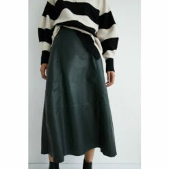 Warehouse Real Leather Seam Detail Midi Skirt For Female -Warehouse Sales Store unnamed file 4504