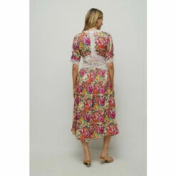 Warehouse Satin Lace Tea Midi Dress In Floral For Female -Warehouse Sales Store unnamed file 4507