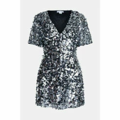 Warehouse Sequin V Neck Mini Dress For Female -Warehouse Sales Store unnamed file 4514