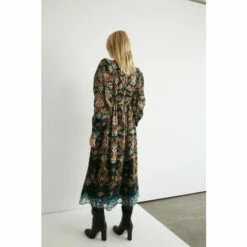 Warehouse Border Print Chiffon Jacquard Midi Dress For Female -Warehouse Sales Store unnamed file 4536