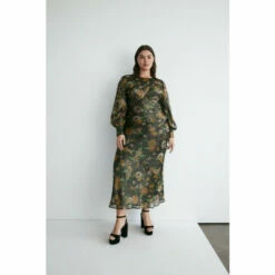 Warehouse Plus Size Sparkle Floral Bias Cut Midi Dress For Female -Warehouse Sales Store unnamed file 4543