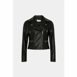 Warehouse Faux Leather Quilted Shoulder Biker Jacket For Female -Warehouse Sales Store unnamed file 455