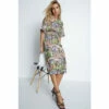 Warehouse Abstract Smudge Multi Stitch Belted Soft Shift Dress For Female -Warehouse Sales Store unnamed file 4555