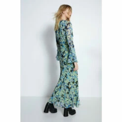 Warehouse Blurred Animal Printed V Neck Fluted Sleeve Maxi Dress For Female -Warehouse Sales Store unnamed file 4570