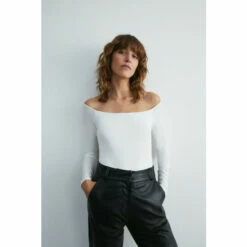 Warehouse Premium Slinky Double Layer Bardot Bodysuit For Female -Warehouse Sales Store unnamed file 465