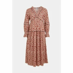 Warehouse Floral Piping Detail Midi Dress For Female -Warehouse Sales Store unnamed file 4652