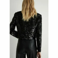 Warehouse Cropped Sequin Tweed Double Breasted Jacket For Female -Warehouse Sales Store unnamed file 4671