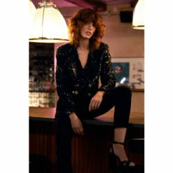 Warehouse Cropped Sequin Tweed Double Breasted Jacket For Female -Warehouse Sales Store unnamed file 4672