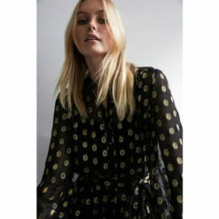 Warehouse Sparkle Tie Waist Button Through Mini Dress For Female -Warehouse Sales Store unnamed file 4680