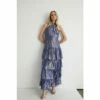 Warehouse Sparkle Halter Neck Tiered Maxi Dress For Female