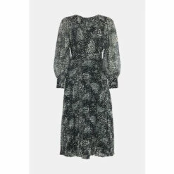 Warehouse Recycle Polyester Animal Pleated Midi Dress For Female -Warehouse Sales Store unnamed file 4694