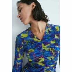 Warehouse WH X Kimberley Burrows Metallic Plisse Ruched Midi Dress For Female -Warehouse Sales Store unnamed file 4707