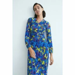 Warehouse WH X Kimberley Burrows Metallic Plisse Ruched Midi Dress For Female -Warehouse Sales Store unnamed file 4708