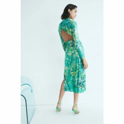 Warehouse WH X Kimberley Burrows Printed Sequin Funnel Midi Dress For Female -Warehouse Sales Store unnamed file 4721