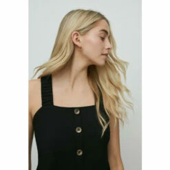 Warehouse Pique Ruched Strap Cross Back Short Dress For Female -Warehouse Sales Store unnamed file 4726