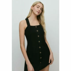 Warehouse Pique Ruched Strap Cross Back Short Dress For Female -Warehouse Sales Store unnamed file 4729