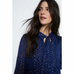 Warehouse Petite Sparkle Tie Neck Mini Dress For Female -Warehouse Sales Store unnamed file 4747