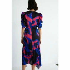 Warehouse Abstract Print Pleated Midi Dress For Female -Warehouse Sales Store unnamed file 4758
