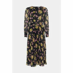 Warehouse Recycled Floral Pleated Chiffon Belted Midi Dress For Female -Warehouse Sales Store unnamed file 4774