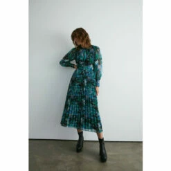 Warehouse Recycled Floral Pleated Chiffon Belted Midi Dress For Female -Warehouse Sales Store unnamed file 4776