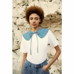 Warehouse Stud Detail Denim Collar For Female -Warehouse Sales Store unnamed file 4797