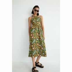 Warehouse Textured Jersey Abstract Cross Back Midi Dress For Female -Warehouse Sales Store unnamed file 4839