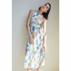 Warehouse Textured Jersey Abstract Cross Back Midi Dress For Female -Warehouse Sales Store unnamed file 4840