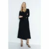 Warehouse Jersey Crepe Button Wrap Gathered Shirt Dress For Female