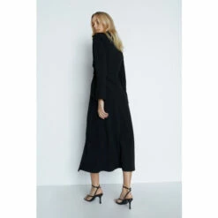 Warehouse Jersey Crepe Button Wrap Gathered Shirt Dress For Female -Warehouse Sales Store unnamed file 4867