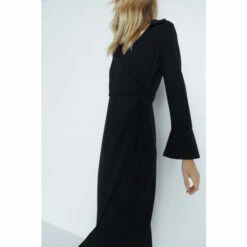 Warehouse Jersey Crepe Button Wrap Gathered Shirt Dress For Female -Warehouse Sales Store unnamed file 4869
